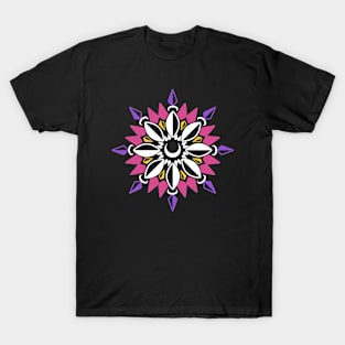 Abstract Moon Flower Print (Pink) T-Shirt